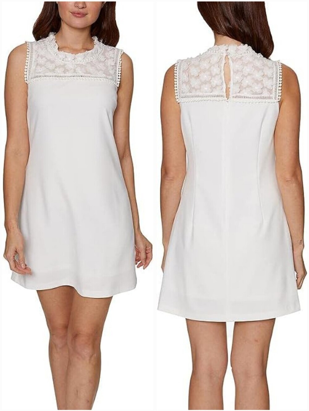 Betsey Johnson White Sleeveless Shift Dress Size 12